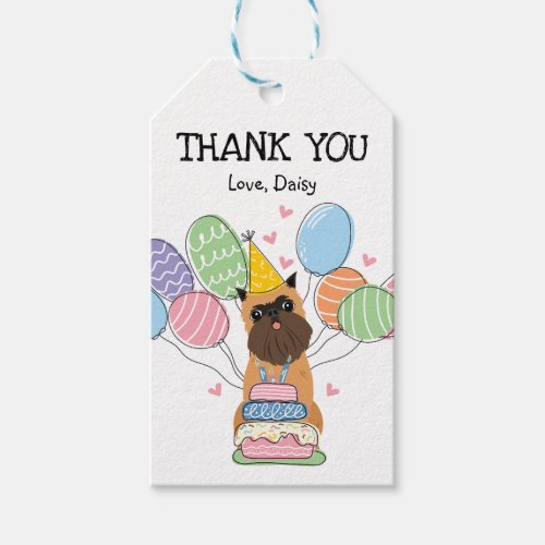 Belge Brussels Griffon Dog Birthday Favor Gift Tags