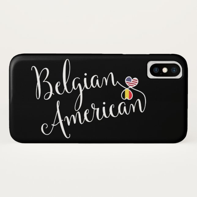 Belgian American Entwined Hearts Mobile Phone Case (Back (Horizontal))