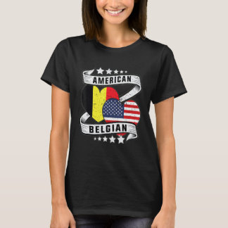 Belgian American Flag shirt Half Belgian Half Amer