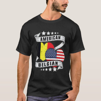 Belgian American Flag shirt Half Belgian Half Amer