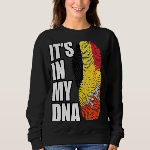 Belgian And Bhutanese Mix DNA Flag Heritage Sweatshirt