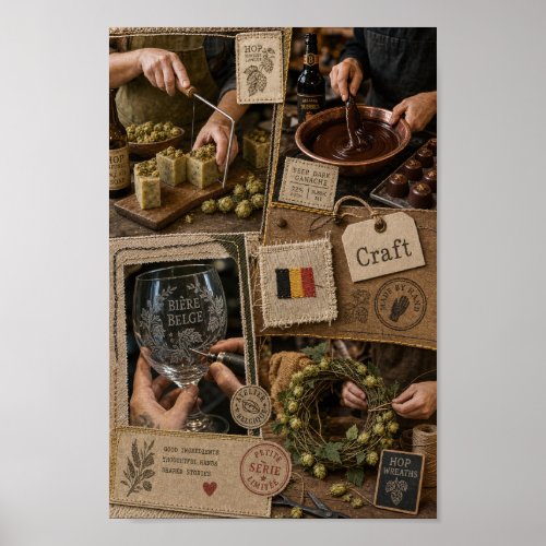Belgian Beer and Chocolate Craft Poster