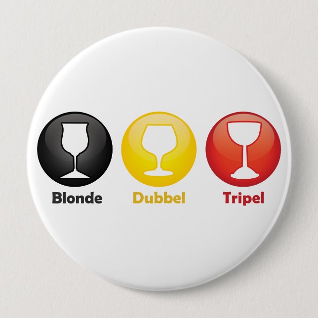 Belgian Beer Icons Pinback Button (Front)