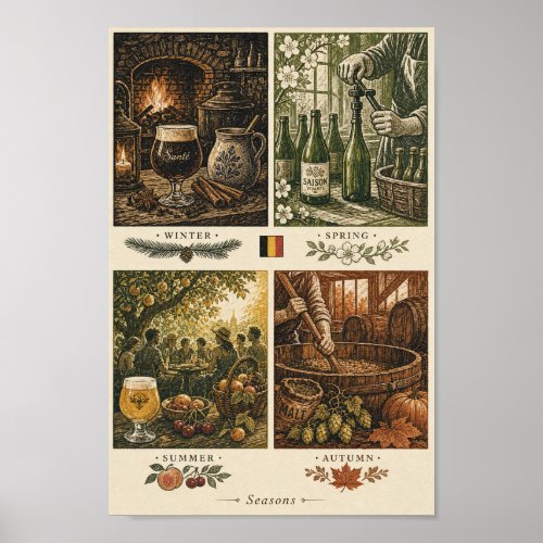 Belgian Beer Through the Seasons Poster