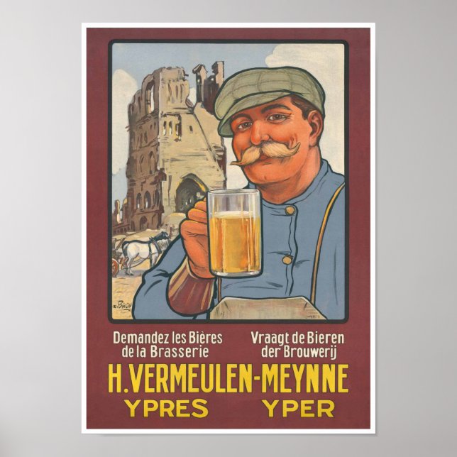 Belgian Beer Vermeulen Brewery Ypres Flanders Poster (Front)