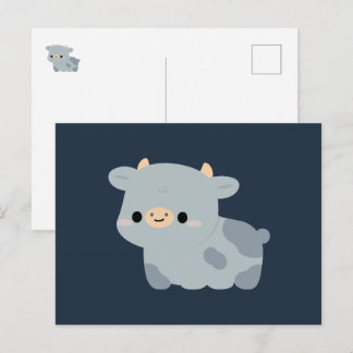 Belgian Blue Cow Holiday Postcard