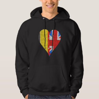 Belgian British Flag Heart Hoodie