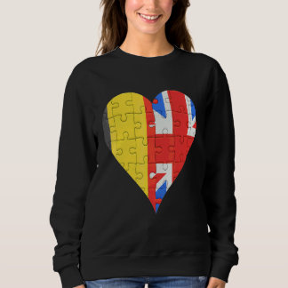 Belgian British Flag Heart Sweatshirt