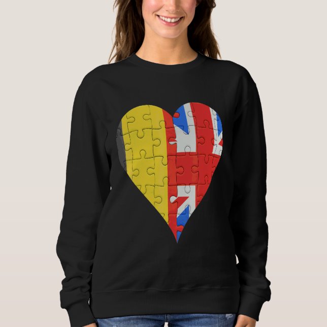 Belgian British Flag Heart Sweatshirt (Front)