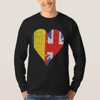 Belgian British Flag Heart T-Shirt