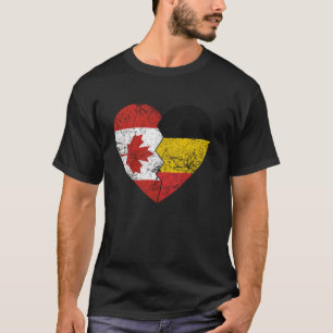 Belgian Canadian Flags Heart Canada Belgium Roots T-Shirt
