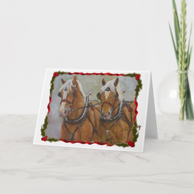 Belgian Draft Horse Christmas Card (Front)