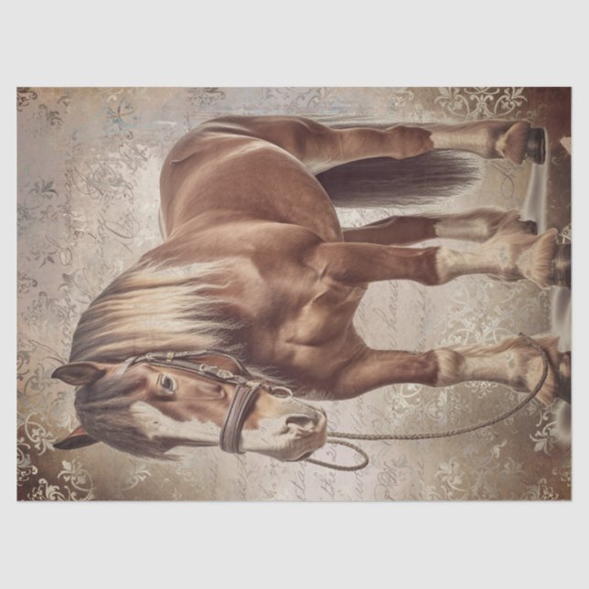 Belgian Draft Horse Decoupage Tissue Paper (Front)
