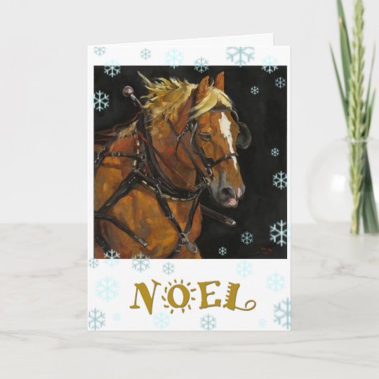 belgian draft horse holiday card zazzle