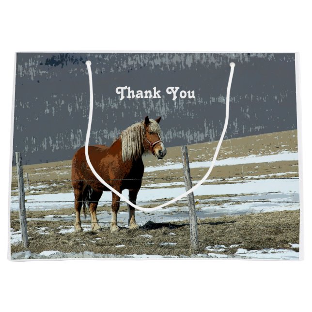 Belgian Draft Horse In Paddock Gift Bag (Front)
