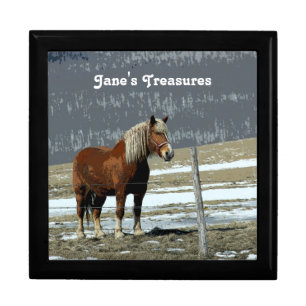 Belgian Draft Horse In Paddock Keepsake Box