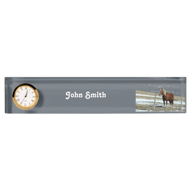 Belgian Draft Horse In Paddocl Desk Nameplate (Front)
