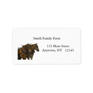 Belgian Draft Horse Team Address/Shipping Labels