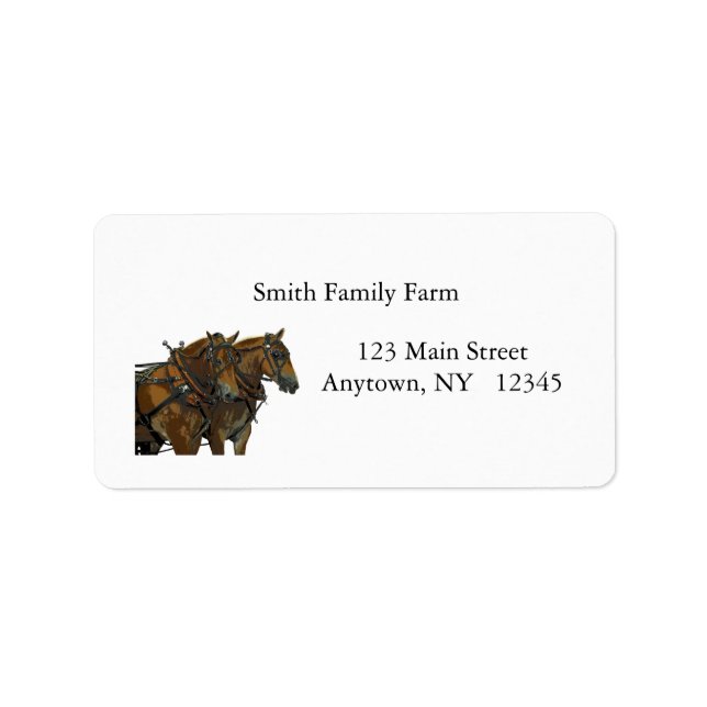 Belgian Draft Horse Team Address/Shipping Labels (Front)