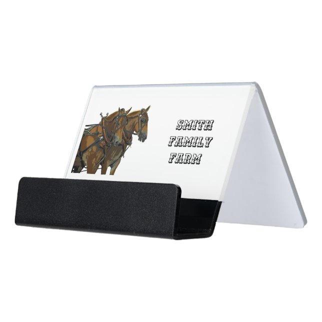 Belgian Draft Horse Team Business Card Holder (Angled Front)
