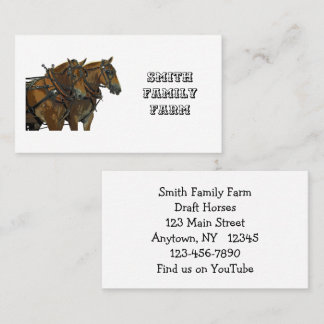 Belgian Draft Horse Team Business Cards