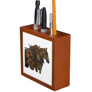 Belgian Draft Horse Team Desk Organizer