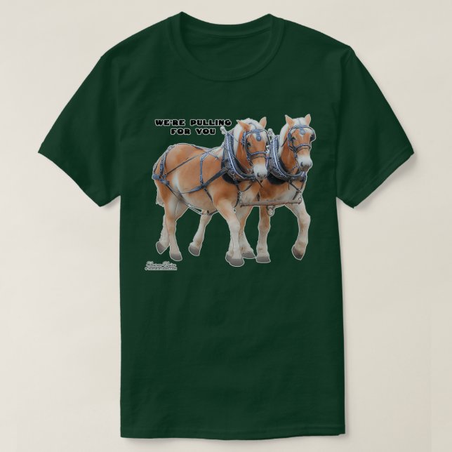 Belgian Draft Horse Team in Harness T-Shirt (Design Front)