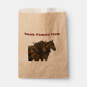 Belgian Draft Horse Team Paper Favor Bags