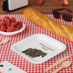 Belgian Draft Horse Team Paper Plates