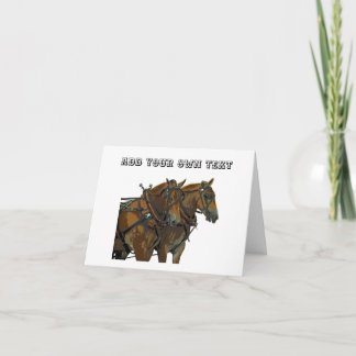 Belgian Draft Horse Teamwork Greeting Card