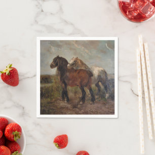 Belgian Draft Horse Vintage Fine Art Farm Painting Napkins