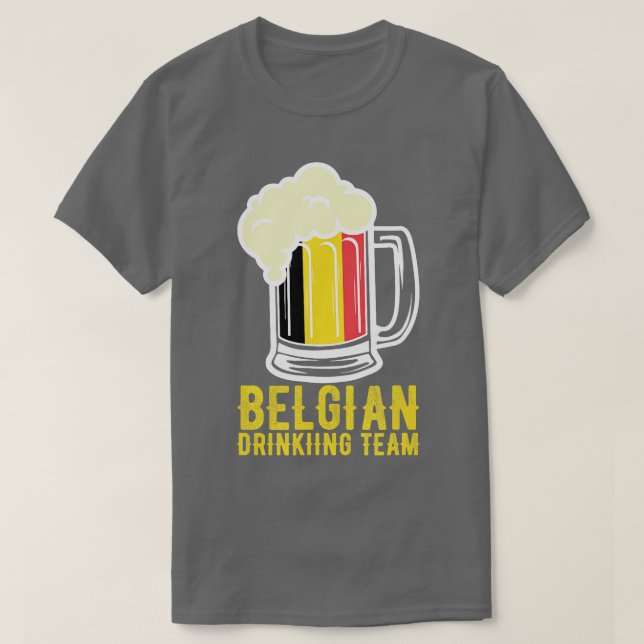 Belgian Drinking Team Beer Festival Belgium Oktobe T-Shirt (Design Front)