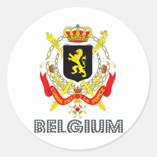 Belgian Emblem Classic Round Sticker