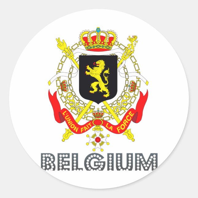Belgian Emblem Classic Round Sticker (Front)