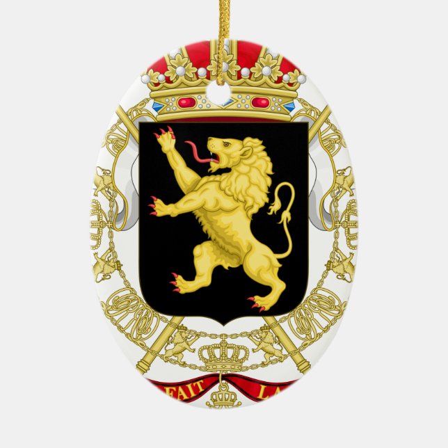 Belgian Emblem - Coat of Arms of Belgium Ceramic Ornament (Front)