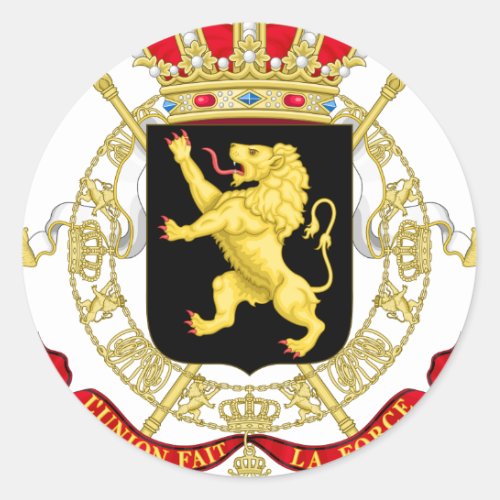 Belgian Emblem _ Coat of Arms of Belgium Classic Round Sticker
