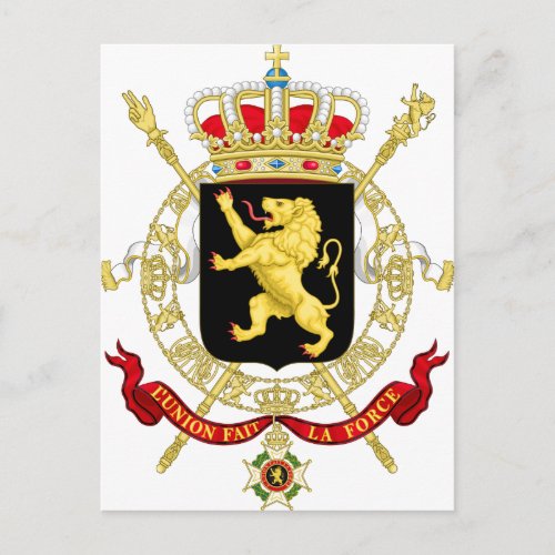 Belgian Emblem _ Coat of Arms of Belgium Postcard