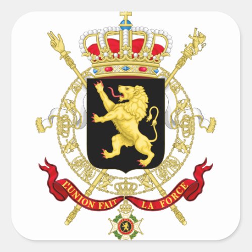 Belgian Emblem _ Coat of Arms of Belgium Square Sticker