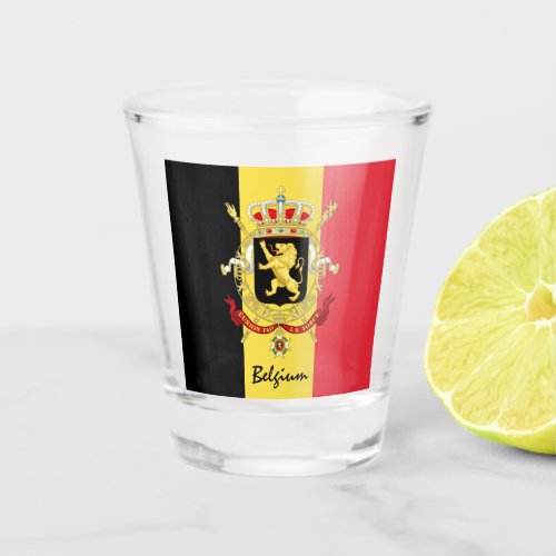 Belgian Flag  Belgium country patriot sports Shot Glass