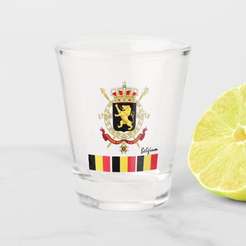 Belgian Flag  Belgium country patriot sports Shot Glass