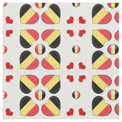 Belgian Flag & Belgium Heart fashion Fabric
