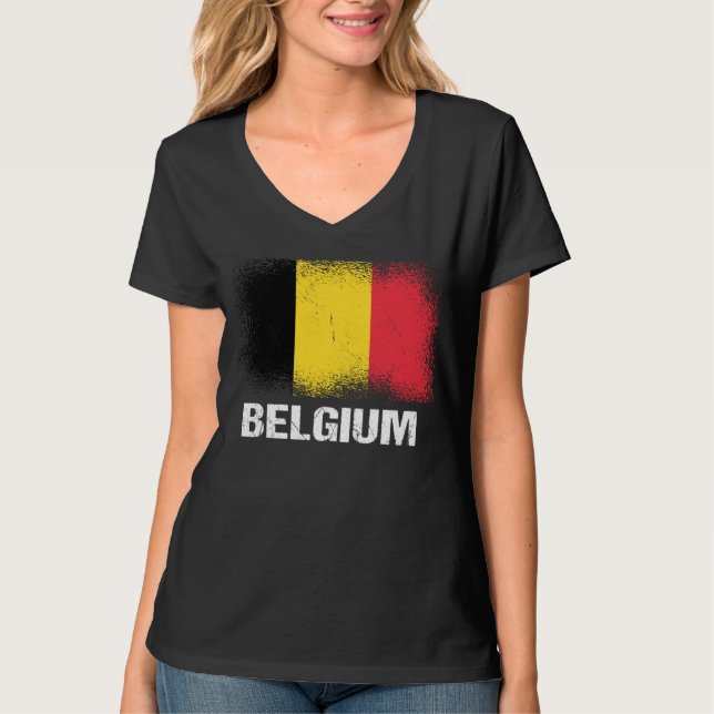 Belgian Flag Belgium T-Shirt (Front)