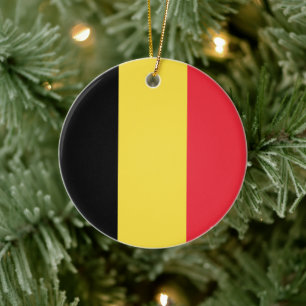 Belgian Flag Ceramic Ornament