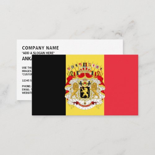 Belgian Flag  Coat of Arms Flag of Belgium Business Card