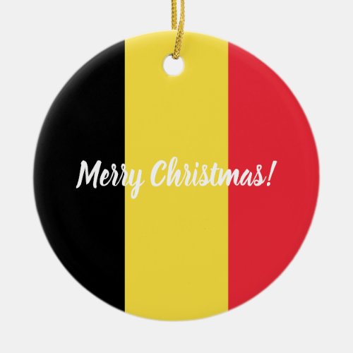 Belgian flag custom Christmas tree ornament