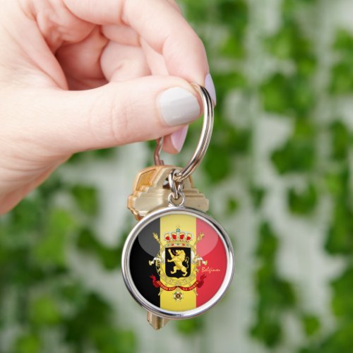 Belgian flag emblem  Belgium holiday sports Key Keychain