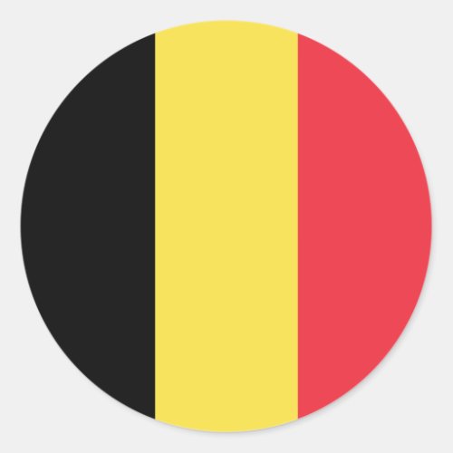 Belgian Flag Flag of Belgium Classic Round Sticker