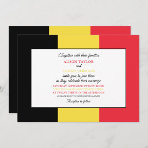 Belgian Flag, Flag of Belgium Wedding Invitation