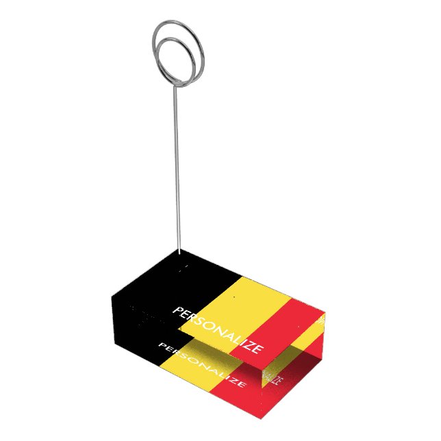 Belgian flag of Belgium table place card holders (Corner)