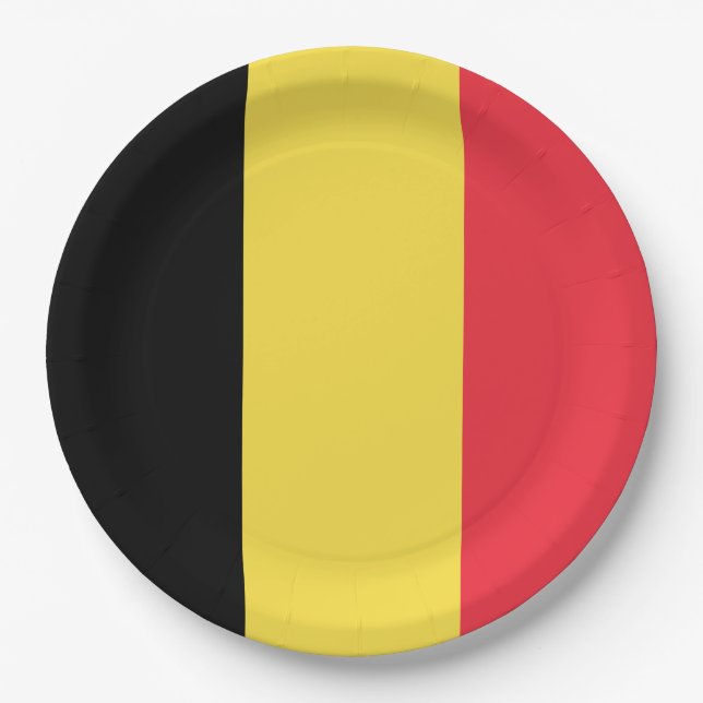 Belgian Flag Paper Plates (Front)